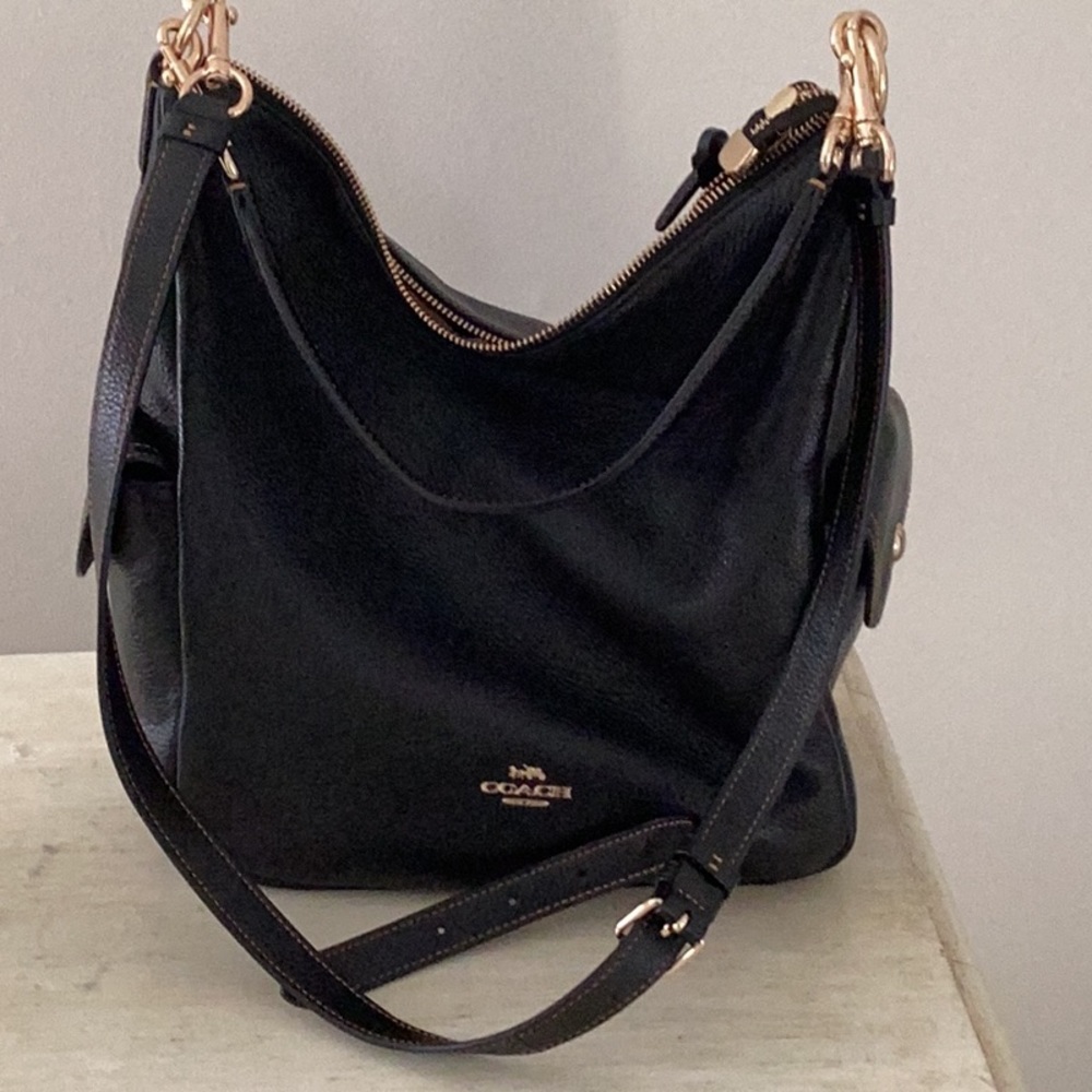 COACH Pennie pebbled leather shoulder/crossbody bag